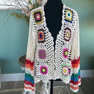 SHEIN Multicolor Crochet Sweater
